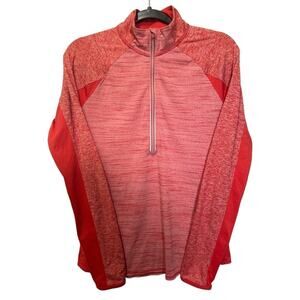 Athleta Activewear Quarter Zip Pullover Long Sleeve Orange Red Size Medium